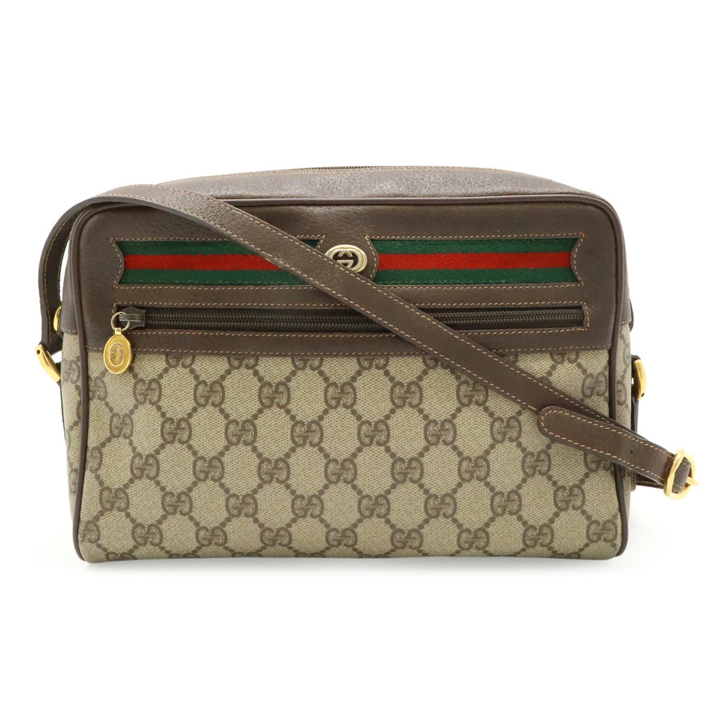 Gucci GG Plus Sherry Shoulder Bag Pochette Beige Cream Mocha Brown